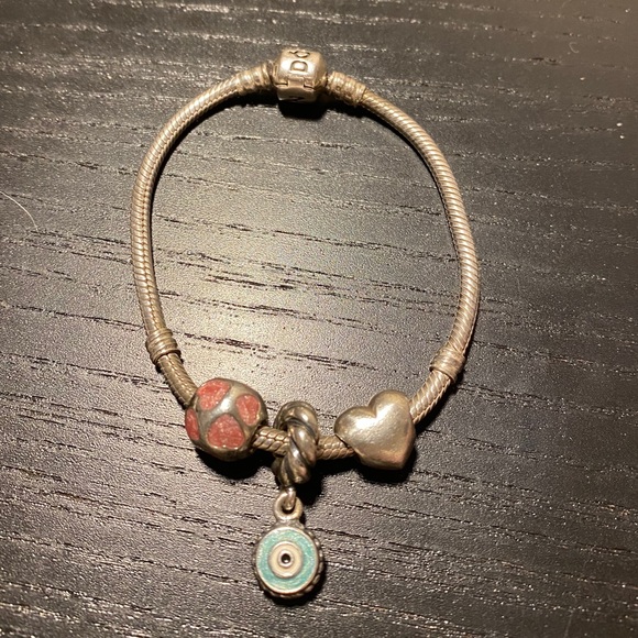 Authentic Pandora bracelet + 3 discontinued charms - Picture 1 of 7